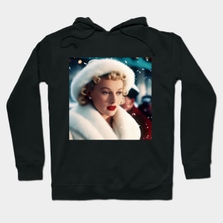 White Christmas blonde woman Hoodie